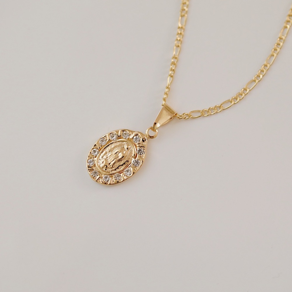 Petite Virgin Mary Necklace | 18k Gold Filled - Picture 4 of 7